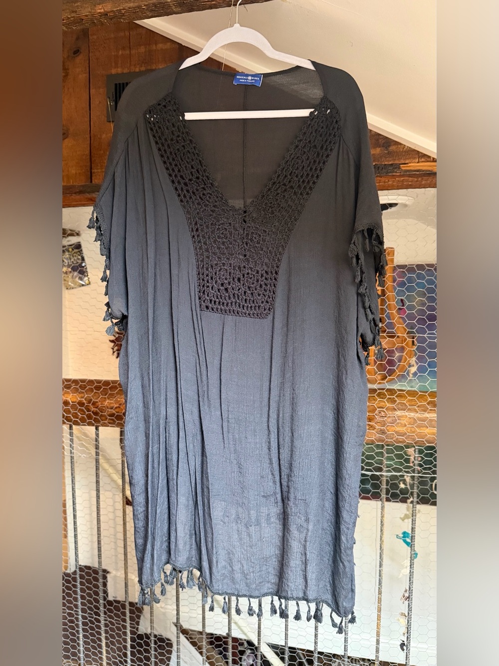 Black cover up Crochet V-Neck Women’s Tunic Kaftan